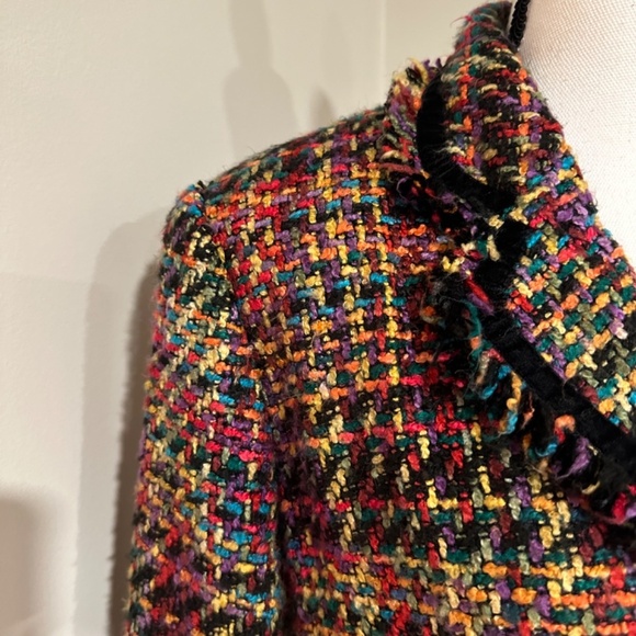 *SAG HARBOR* Multicolor Blazer Suit Jacket Size 12 - Picture 3 of 7